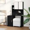 vidaXL Dressing Table Black Oak 80 x 35 x 132 cm Engineered Wood