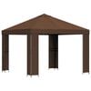 vidaXL Gazebo 3 x 3 m Brown Polyester and Steel 190 gsm