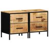 vidaXL Bedside Cabinet 2 pcs Brown and Black 40 x 35 x 50 cm