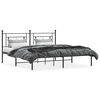 vidaXL Metal Bed Frame without Mattress with Headboard Black 183x213cm