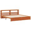 vidaXL Bed Frame with Headboard Wax Brown 180 x 200 cm Solid Pine Wood