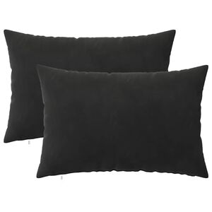 vidaXL Cushion with Pillow HEERLEN 2 pcs Black Velvet