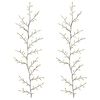 vidaXL LED Willow Vine Christmas Decoration 2 pcs Black 180 cm Steel
