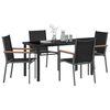 vidaXL Garden Dining Set 5 pcs Black Powder-coated Steel
