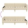 vidaXL Corner Bed Frame with Headboard Cream 100 x 200 cm Fabric