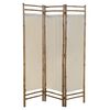 vidaXL Folding 3-Panel Room Divider Bamboo and Canvas 120 cm
