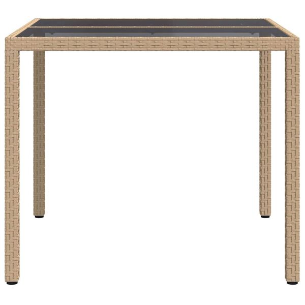 vidaXL Garden Dining Table Beige 90 x 90 x 75 cm Poly Rattan