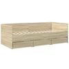 vidaXL Daybed with Drawers without Mattress Sonoma Oak 90x200 cm