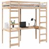 vidaXL Loft Bed Frame Natural 90 x 190 cm Solid Pine Wood