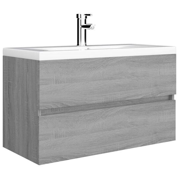 vidaXL Sink Cabinet Grey Sonoma 80x38.5x45 cm Engineered Wood