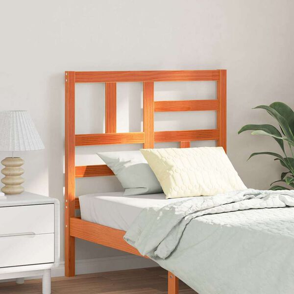 vidaXL Bed Headboard Wax Brown 80.5 x 4 x 104 cm Solid Pine Wood