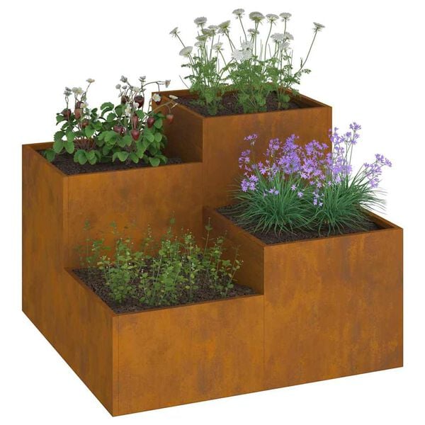 vidaXL Garden Planter Rusty 100 x 100 x 60 cm Weathering steel