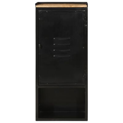 vidaXL Bathroom Cabinet 40x27x90 cm Iron and Solid Wood Mango