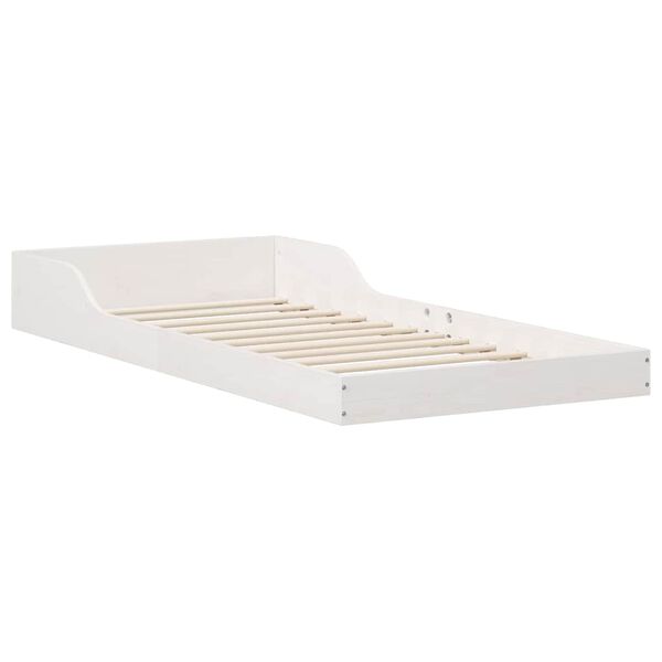 vidaXL Bed Frame White 100 x 210 cm Solid Pine Wood