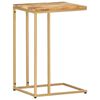 vidaXL Side Table | Natural and gold | Solid mango wood, powder-coated steel