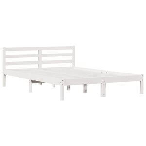 vidaXL Bed Frame White 215.5 x 165.5 x 69.5 cm Solid Pine Wood