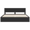 vidaXL Bed Frame with Drawer Black 200 x 200 cm Engineer Wood