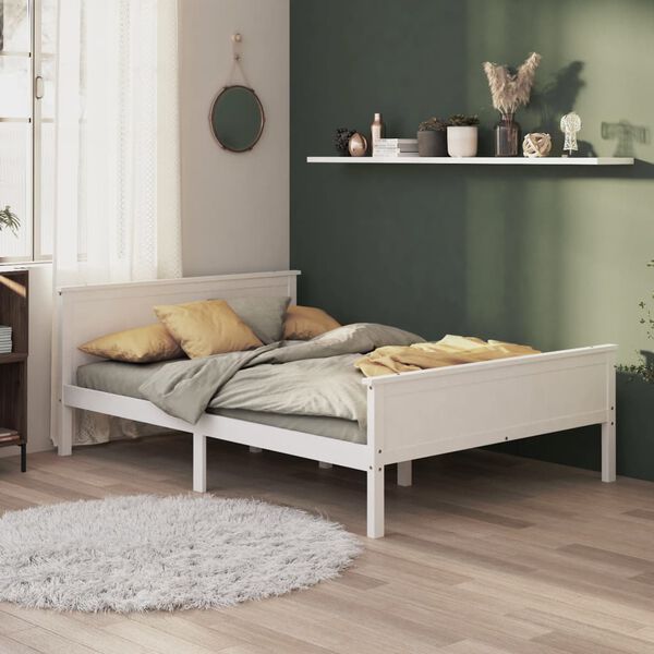vidaXL Bed Frame without Mattress White Solid Wood Pine 160x200 cm