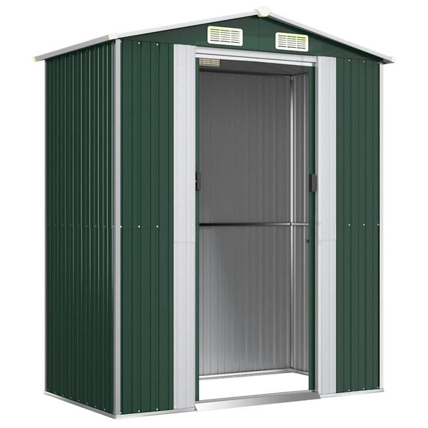 vidaXL Garden Shed Green 192x108x223 cm Galvanised Steel