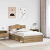 vidaXL Bed Frame Artisian Oak 120 x 200 cm Solid Pine Wood