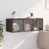 vidaXL Wall Cabinet with Glass Doors Brown Oak 102x37x35 cm