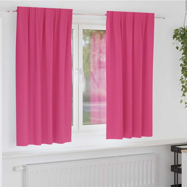 vidaXL Blackout Curtains with Rings 2 pcs Bright Pink 175 x 140 cm