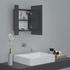 vidaXL LED Bathroom Mirror Cabinet High Gloss Grey 40x12x45 cm Acrylic