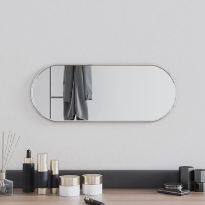 vidaXL Wall Mirror Silver 50x20 cm Oval