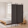 vidaXL 4-Panel Room Divider Brown 160x220 cm Fabric