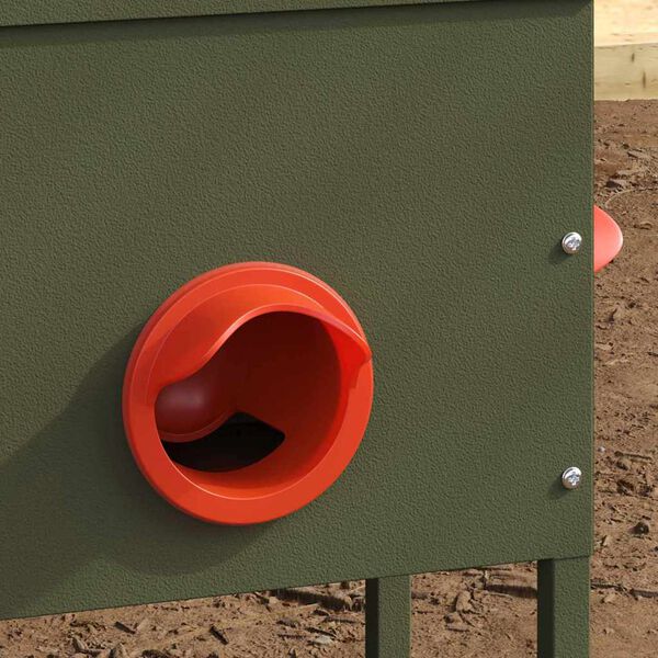 vidaXL Chicken Feeder 2 pcs Olive Green 41.5 x 20.5 x 33 cm