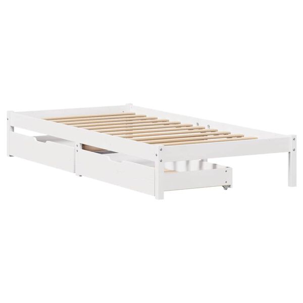 vidaXL Bed Frame without Mattress White 90x190 cm Single Solid Wood Pine