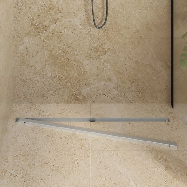 vidaXL 360&deg; Shower Drain with Slim Model Silver 100 cm