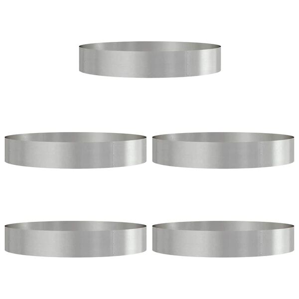 vidaXL Garden Planter 5 pcs Silver 120 x 120 x 20 cm Stainless Steel