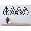 Homemania 4 Piece Wall Decoration Elements 32x50 cm Metal Black