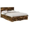 vidaXL Bed Frame with Drawer Smoked Oak 140 x 200 cm Engineered Wood
