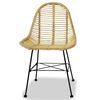 vidaXL Dining Chairs 2 pcs Natural Rattan