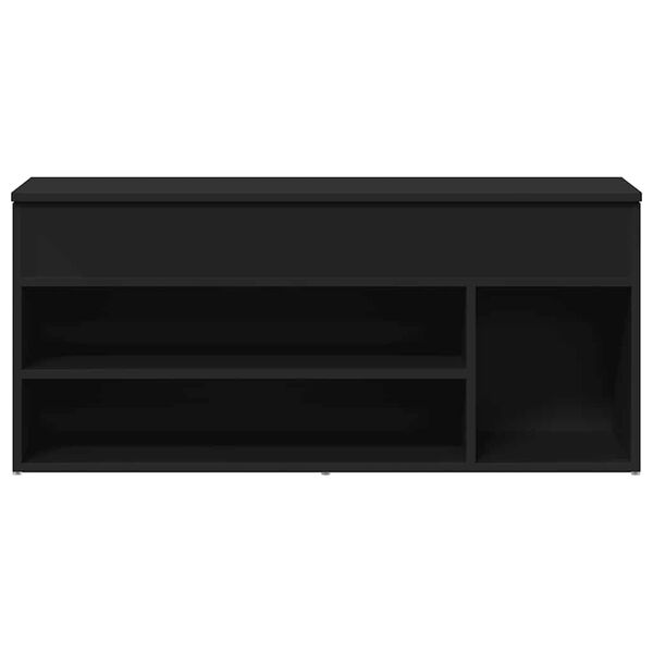 vidaXL Shoe Bench Black 102x30.5x45 cm Engineered Wood