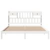 vidaXL Bookcase Bed without Mattress White 180x200 cm Super King Solid Wood Pine