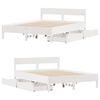 vidaXL Bed Frame without Mattress White 135x190 cm Double Solid Wood Pine