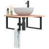 vidaXL Basin Shelf Wall Mounted Steel and Solid Wood Oak
