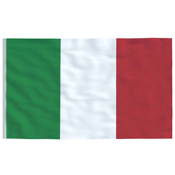 vidaXL Italy Flag and Pole 5.55 m Aluminium