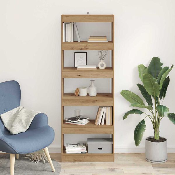 vidaXL Book Cabinet Artisan oak 60 x 30 x 166 cm Engineered wood