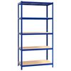 vidaXL 5-Layer Storage Shelf Blue Steel&Engineered Wood