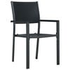 vidaXL Garden Dining Set 5 pcs Black Powder-Coated Steel