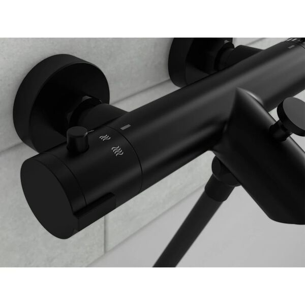 SCH&Uuml;TTE Thermostatic Bath-Shower Mixer Tap LONDON Matte Black
