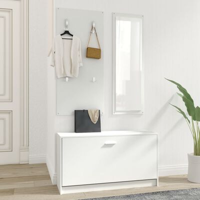 vidaXL 3-in-1 Shoe Cabinet Set White Engineered Wood