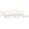 vidaXL Daybed with Trundle without Mattress White 90x190 cm Single Solid Wood