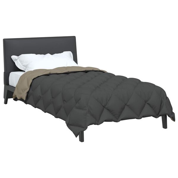 vidaXL Winter Duvet Light Grey and Anthracite 220 x 135 cm Microfiber