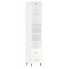vidaXL Highboard High Gloss White 34,5x34x180 cm Engineered Wood