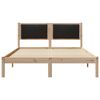 vidaXL Bed Frame with Headboard Black 135 x 190 cm Solid Pine Wood